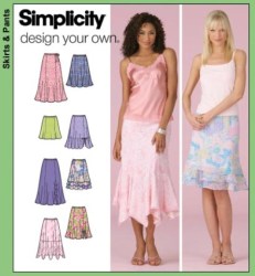 4138 SIMPLICITY DESIGN YOUR HANKIEHEM/ FLOUNCE SKIRT LENGTHS PATTERN 8-16, 18-26 choice uncut